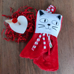 Doudou Dodyz coeur rouge chat