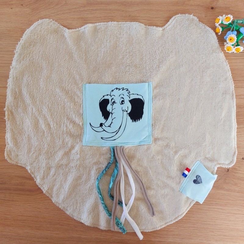 Doudou Dodyz Beige Mammouth bleu