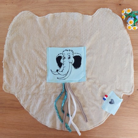 Doudou Dodyz Beige Mammouth bleu